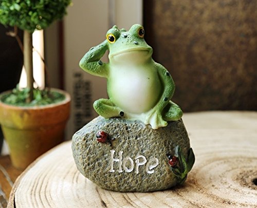 Amazon.co.jp: かわいい カエルの置物 石の上 にも かえる 飾り 置物